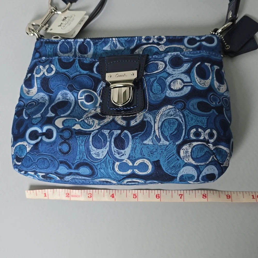 NWT Coach Blue Patterned Crossbody Bag - Picture 8 of 10